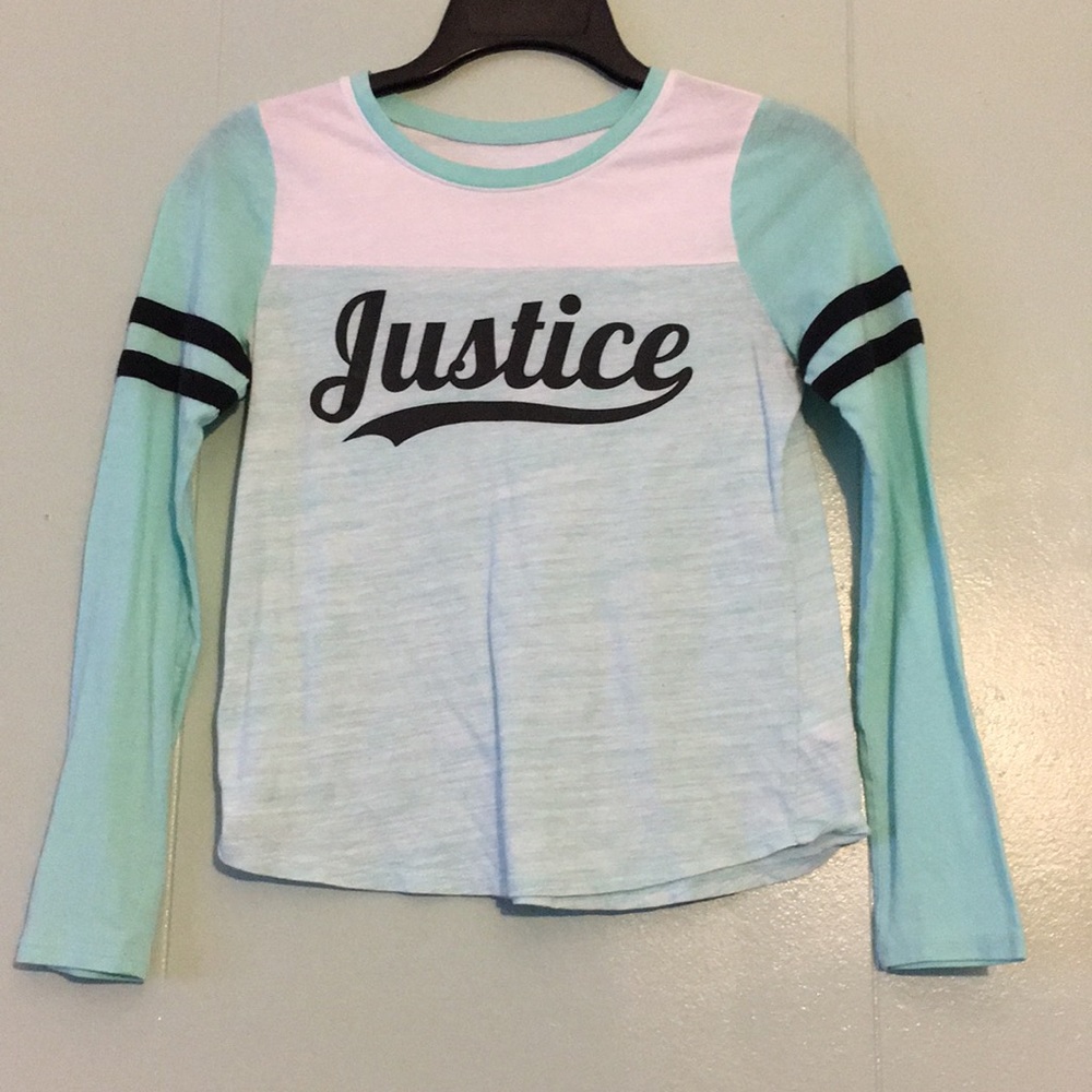 Green/blue long sleeve girls shirt